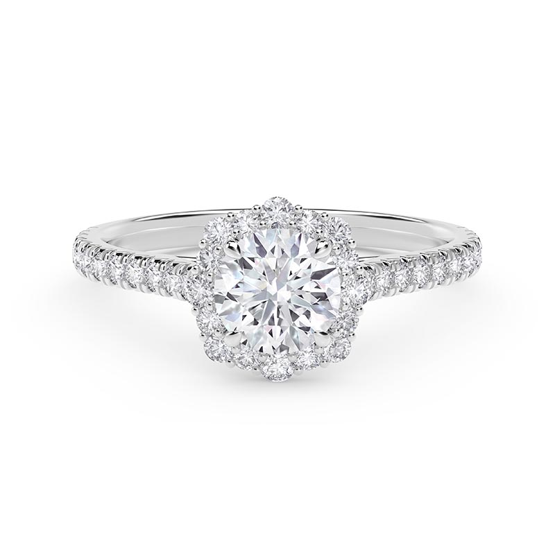 De Beers Forevermark Center of My Universe Floral Halo Engagement